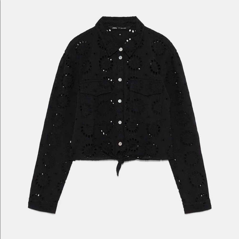 Zara lace button down shirt, size XS